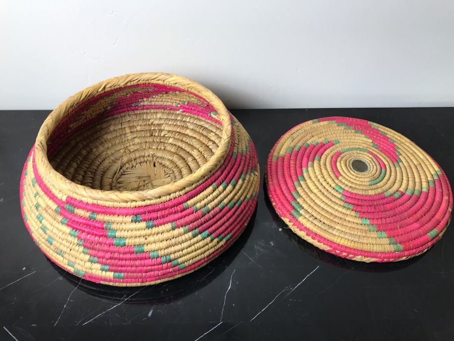 Snake Charmer Hand Woven Basket Boho 5’H X 15’W