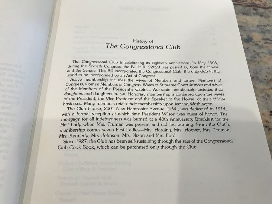 The Congressional Club Cook Book 11th Edition 1987 [Photo 4]
