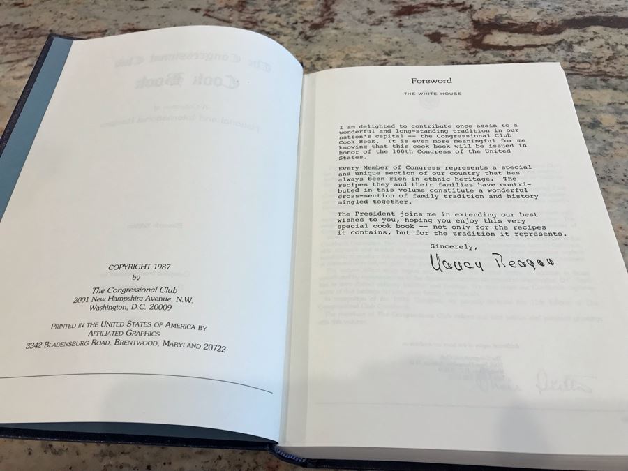 The Congressional Club Cook Book 11th Edition 1987 [Photo 3]