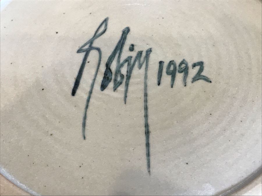 Signed Handmade Glazed Art Pottery Bowl With Lid 10'R [Photo 7]