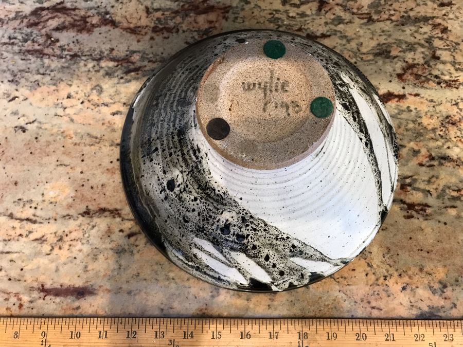Signed Art Pottery Bowl Signed Wylie 11'W X 4.5'H [Photo 9]