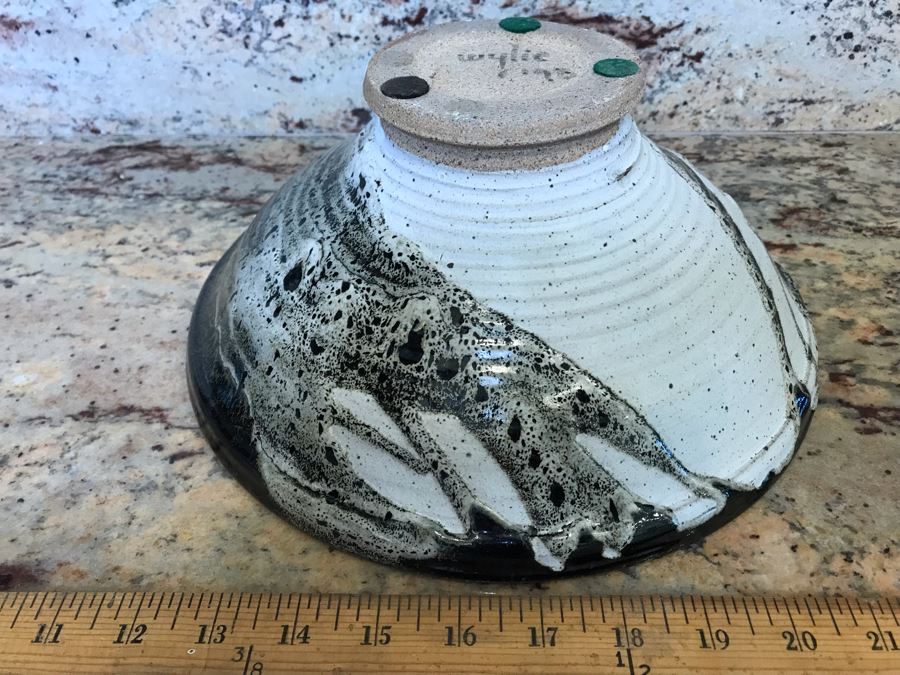 Signed Art Pottery Bowl Signed Wylie 11'W X 4.5'H [Photo 7]