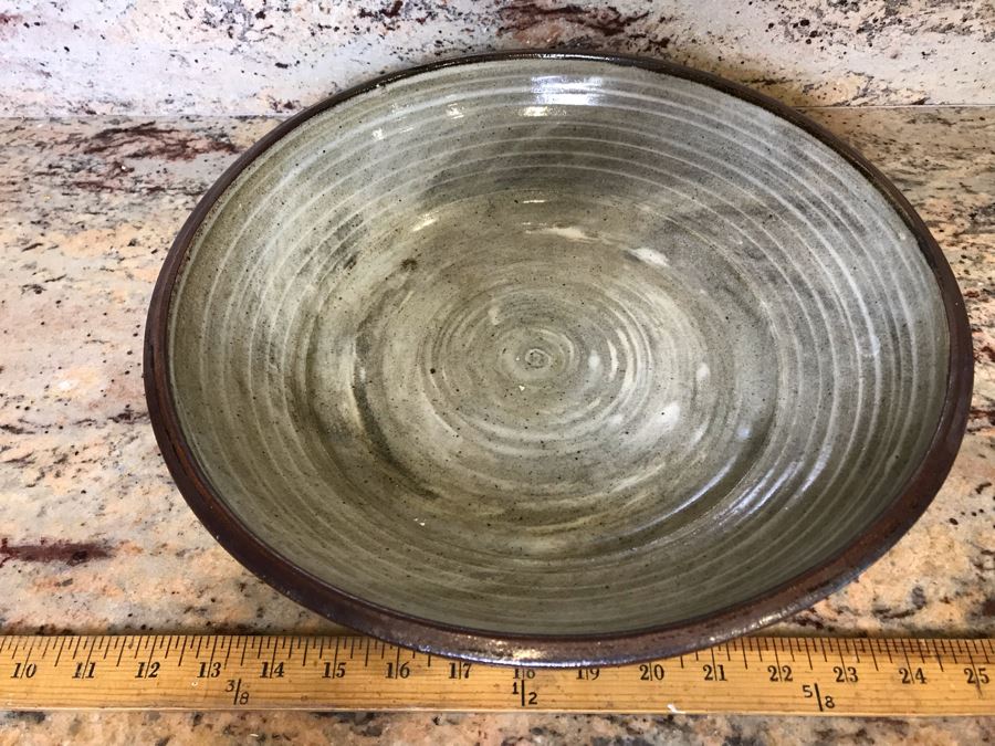 Signed Art Pottery Bowl Signed Wylie 14'W X 3'H [Photo 4]