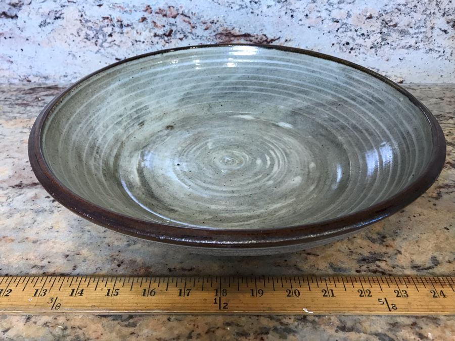 Signed Art Pottery Bowl Signed Wylie 14'W X 3'H [Photo 2]