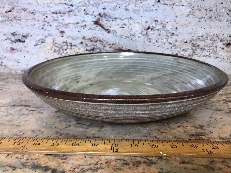 Signed Art Pottery Bowl Signed Wylie 14'W X 3'H [Photo 3]