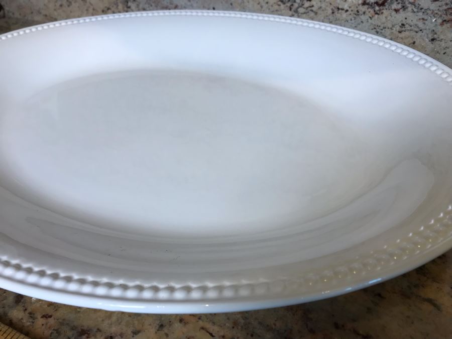 Bizzirri White Rustic Farmhouse Serving Tray Made In Italy And Divided Basket With Metal Handled Rack [Photo 6]