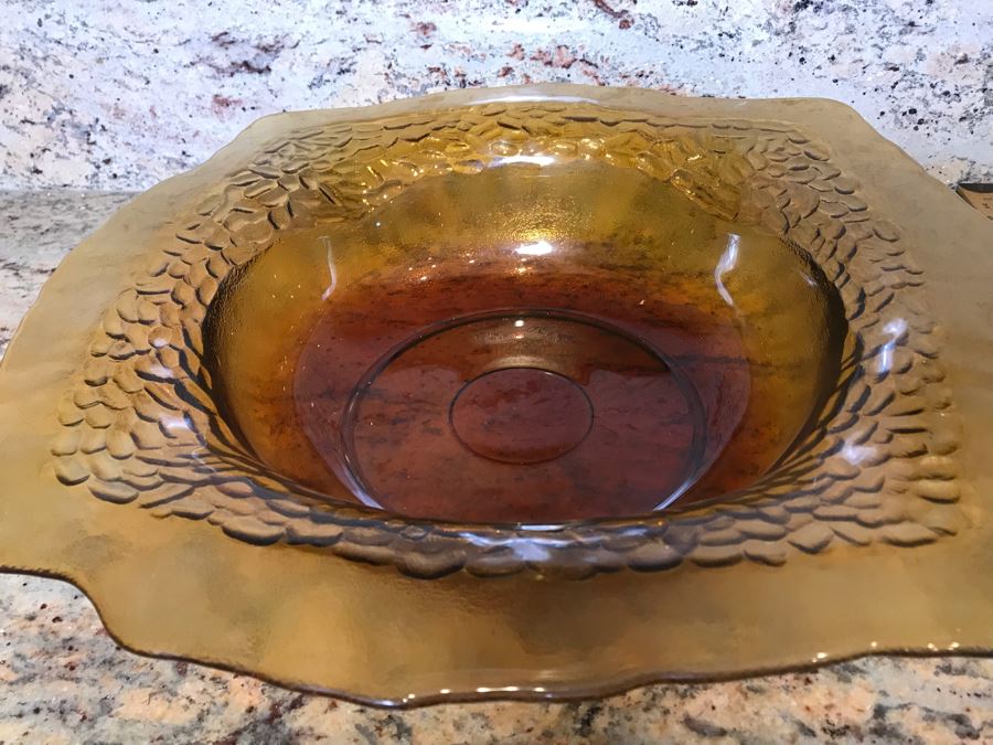 Amber Glass Bowl 17'W [Photo 2]