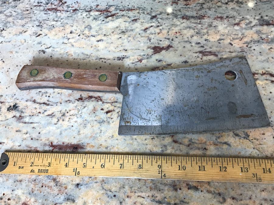 Heavy Duty Vintage Dexter Meat Cleaver Butchers Knife 14'L [Photo 7]