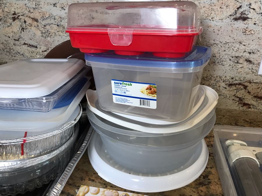 Kuhn Rikon Stainless Steel Cookie Press, Foil Baking Pans And Tupperware Lot [Photo 5]