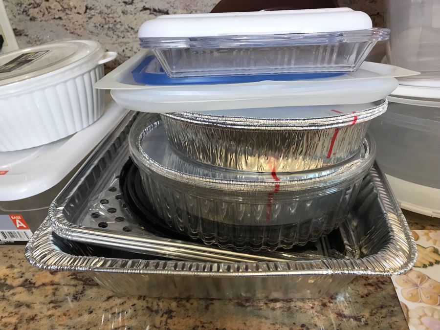 Kuhn Rikon Stainless Steel Cookie Press, Foil Baking Pans And Tupperware Lot [Photo 6]