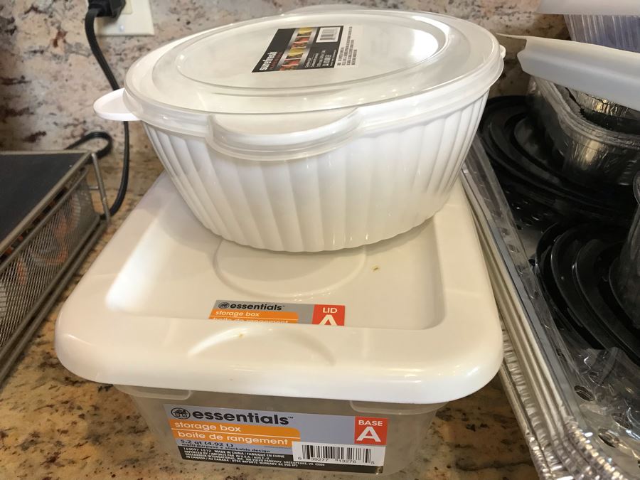 Kuhn Rikon Stainless Steel Cookie Press, Foil Baking Pans And Tupperware Lot [Photo 7]