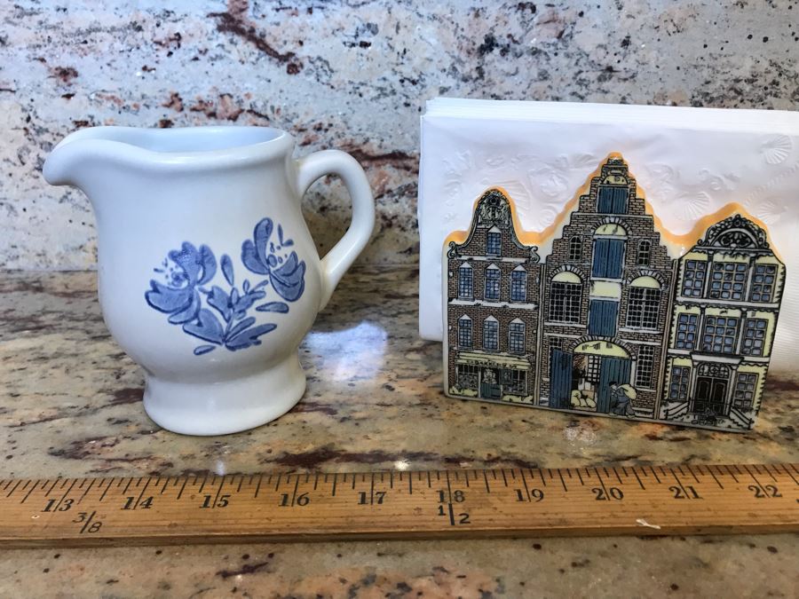 Pfalzgraff Creamer And Polychrome Napkin Holder [Photo 1]