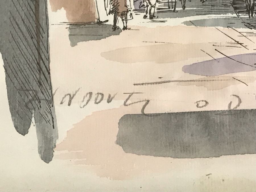 Signed Original Pen And Ink Watercolor Painting Showing Mozart's Birthplace In Salzburg By Artist Igor Zindovic 13.5' X 11' [Photo 5]