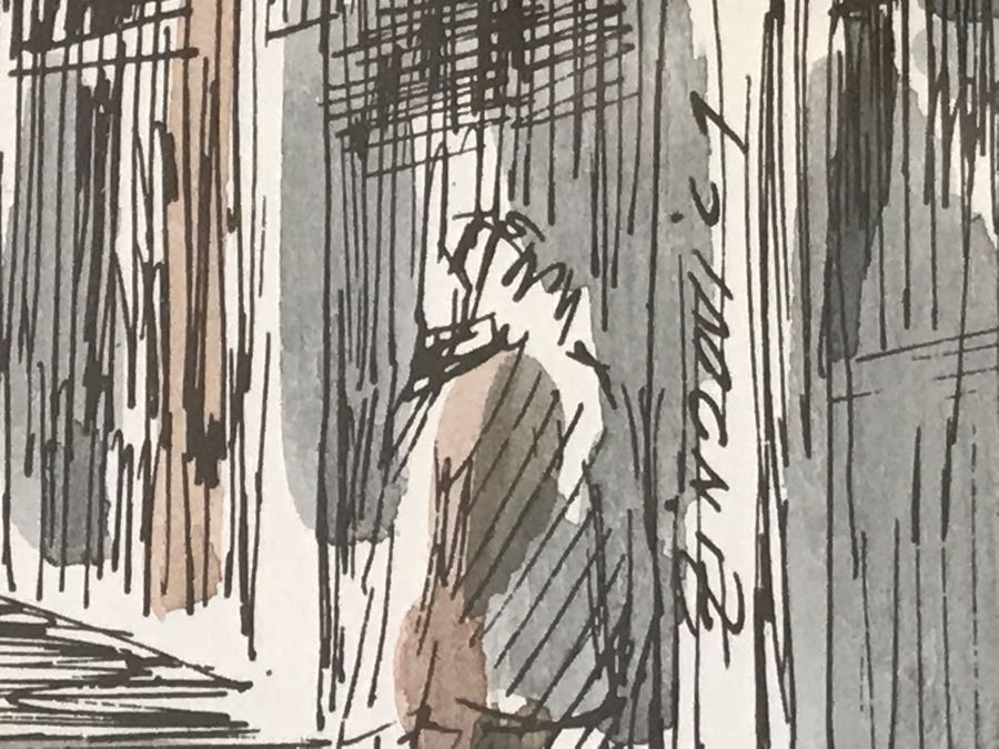 Signed Original Pen And Ink Watercolor Painting Showing Mozart's Birthplace In Salzburg By Artist Igor Zindovic 13.5' X 11' [Photo 19]