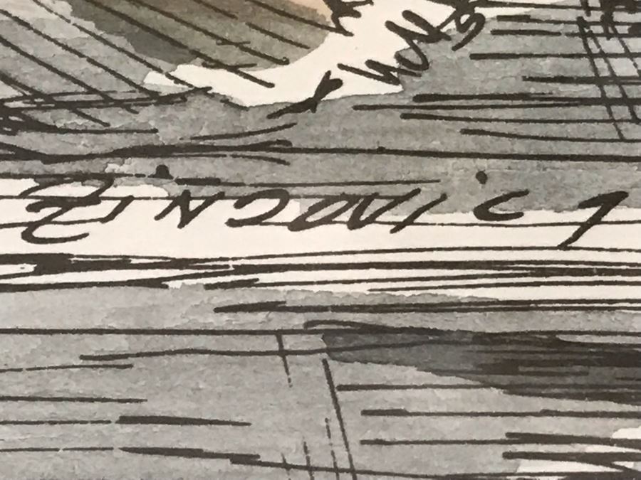 Signed Original Pen And Ink Watercolor Painting Showing Mozart's Birthplace In Salzburg By Artist Igor Zindovic 13.5' X 11' [Photo 18]