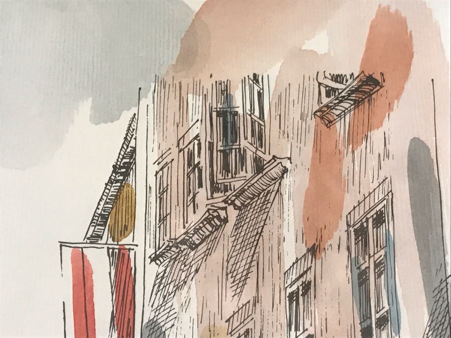 Signed Original Pen And Ink Watercolor Painting Showing Mozart's Birthplace In Salzburg By Artist Igor Zindovic 13.5' X 11' [Photo 10]