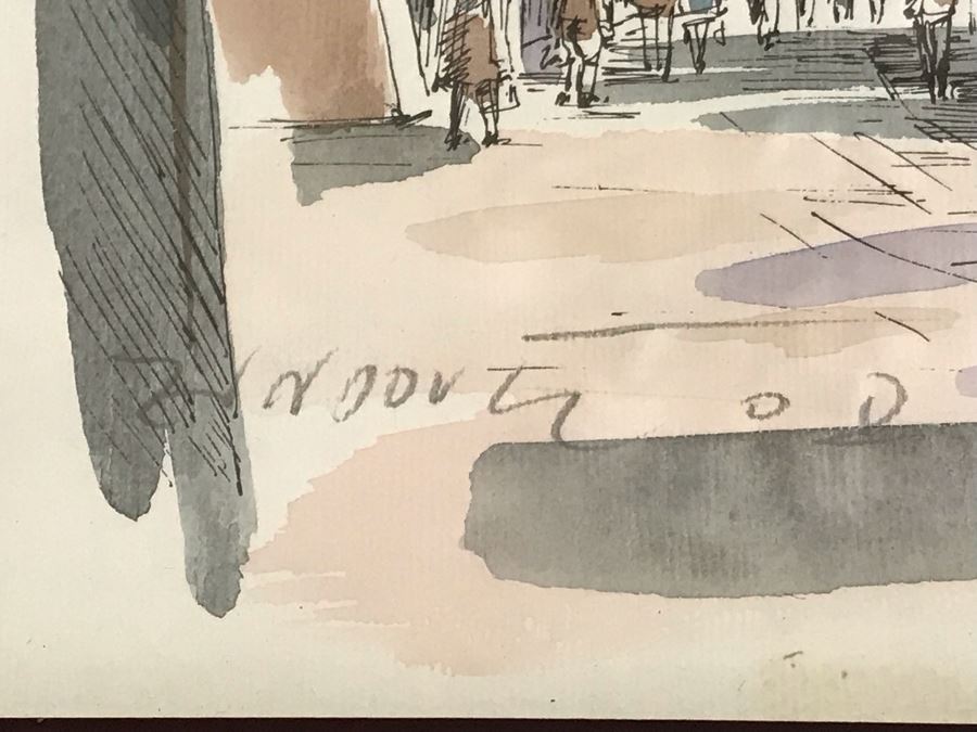 Signed Original Pen And Ink Watercolor Painting Showing Mozart's Birthplace In Salzburg By Artist Igor Zindovic 13.5' X 11' [Photo 6]