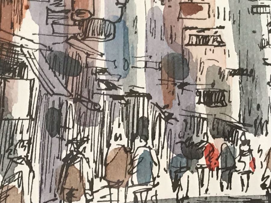 Signed Original Pen And Ink Watercolor Painting Showing Mozart's Birthplace In Salzburg By Artist Igor Zindovic 13.5' X 11' [Photo 16]