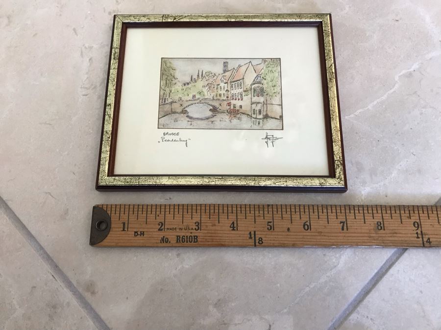 Print Of Bruges In Belgium Signed By Artist 7'W X 6'H [Photo 6]