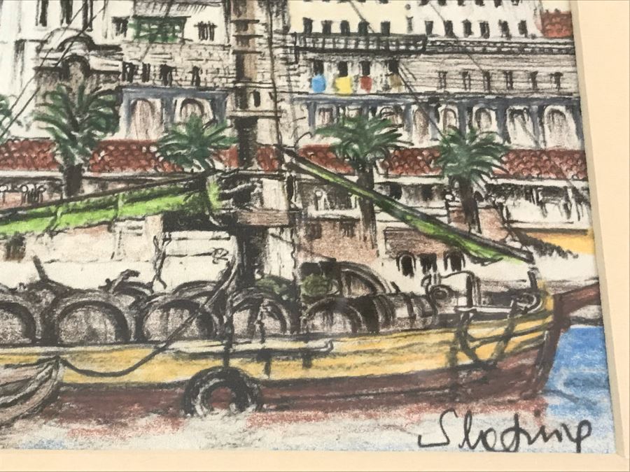 Original Signed Artwork Of Croatian Town Of Split Signed By Artist 16'W X 13.5'H [Photo 8]