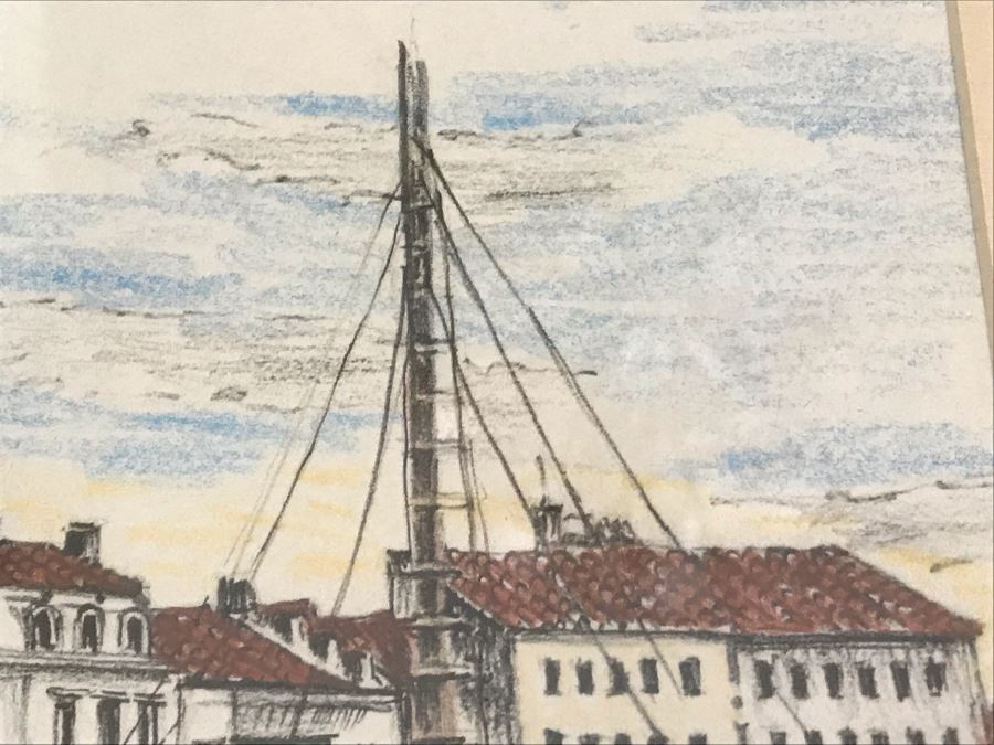 Original Signed Artwork Of Croatian Town Of Split Signed By Artist 16'W X 13.5'H [Photo 13]