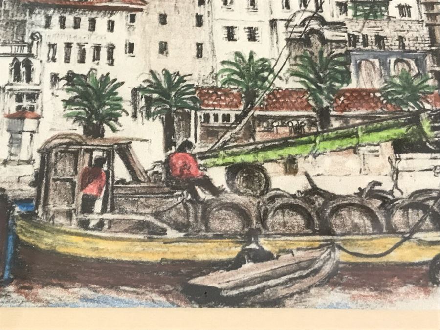 Original Signed Artwork Of Croatian Town Of Split Signed By Artist 16'W X 13.5'H [Photo 9]