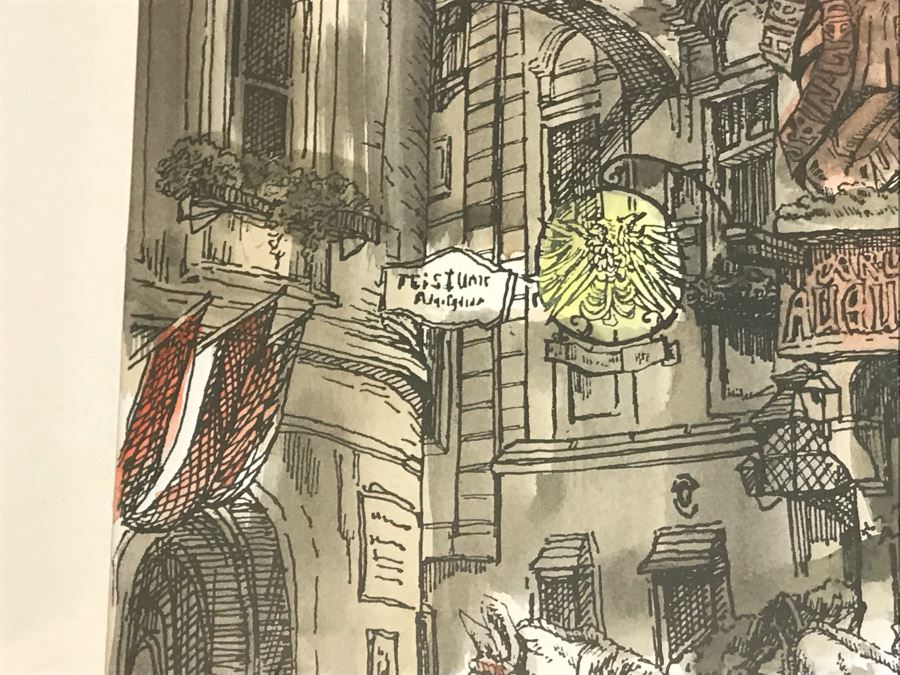 Original Pen And Ink Watercolor Painting Signed By Artist 14' X 17.5' [Photo 8]