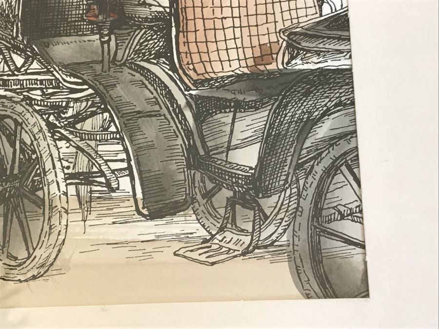 Original Pen And Ink Watercolor Painting Signed By Artist 14' X 17.5' [Photo 10]