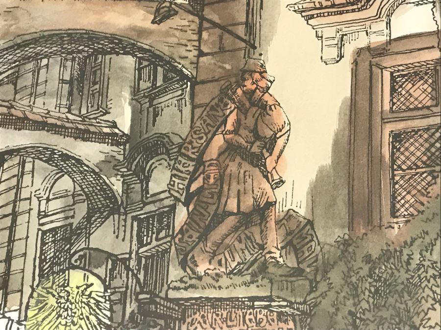 Original Pen And Ink Watercolor Painting Signed By Artist 14' X 17.5' [Photo 12]