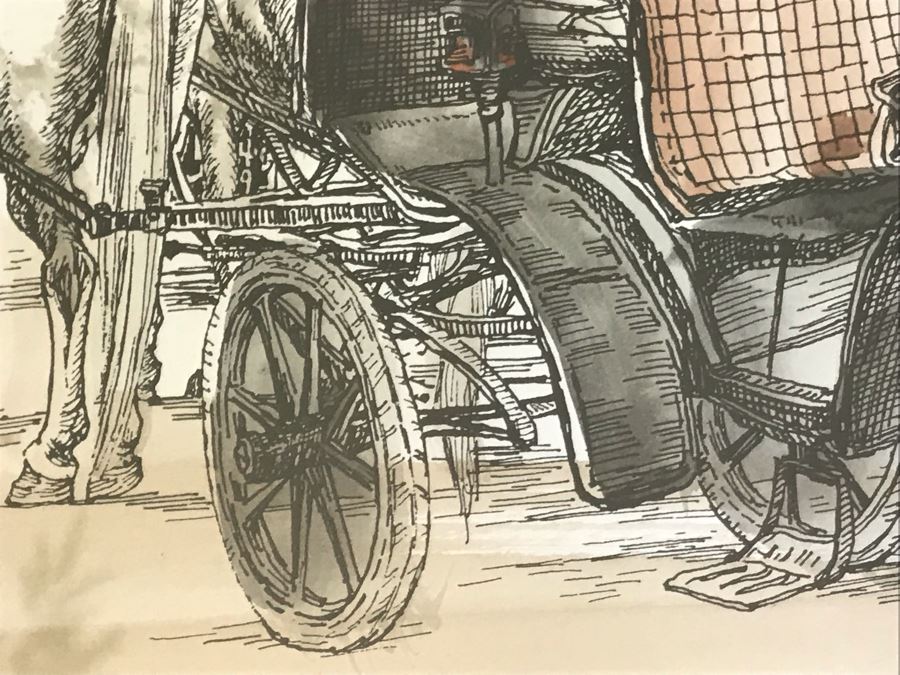 Original Pen And Ink Watercolor Painting Signed By Artist 14' X 17.5' [Photo 9]