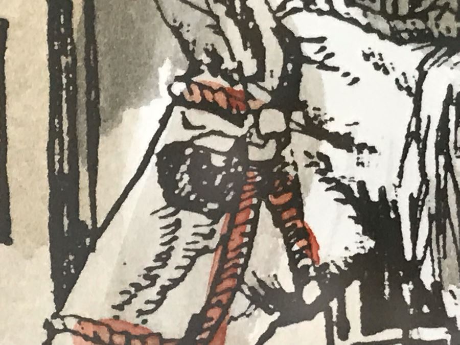 Original Pen And Ink Watercolor Painting Signed By Artist 14' X 17.5' [Photo 14]