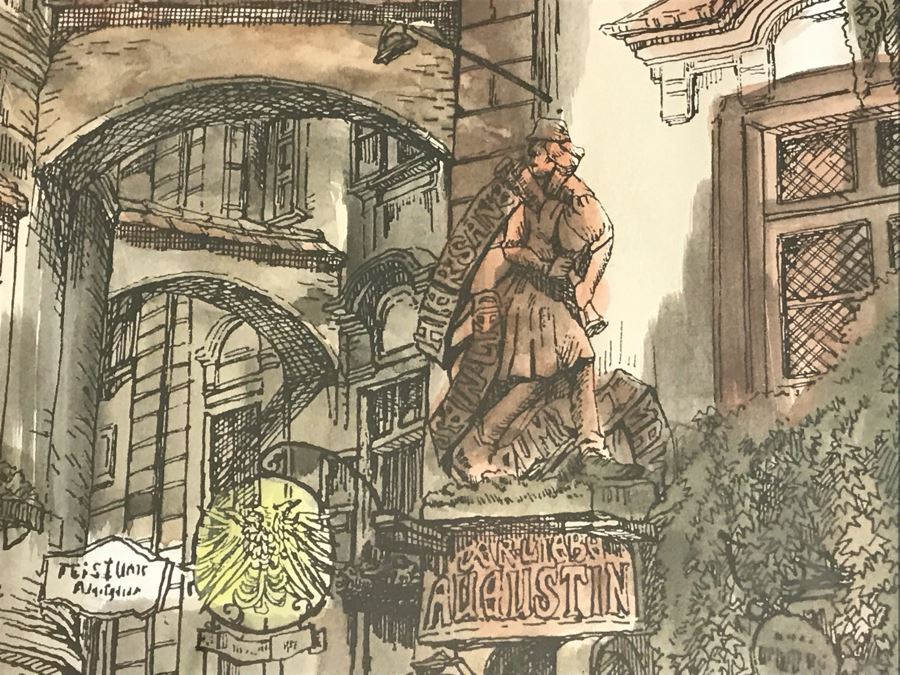 Original Pen And Ink Watercolor Painting Signed By Artist 14' X 17.5' [Photo 7]