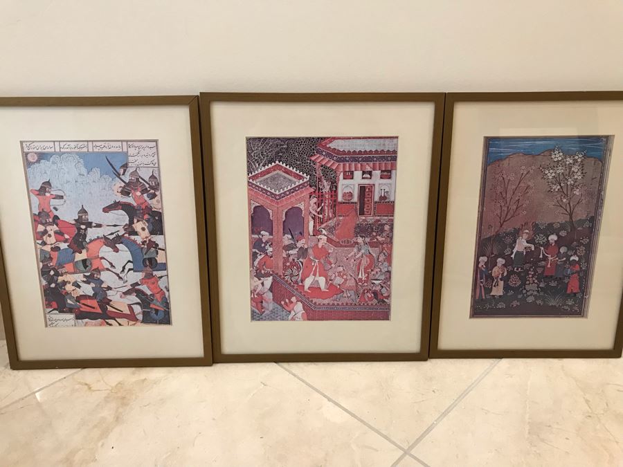 Set Of (3) Framed Persian Prints [Photo 1]