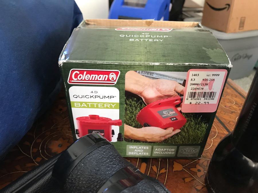 Long Metal Mag-Lite, Coleman Quick Pump And Inflatable Mattress And Binoculars [Photo 4]