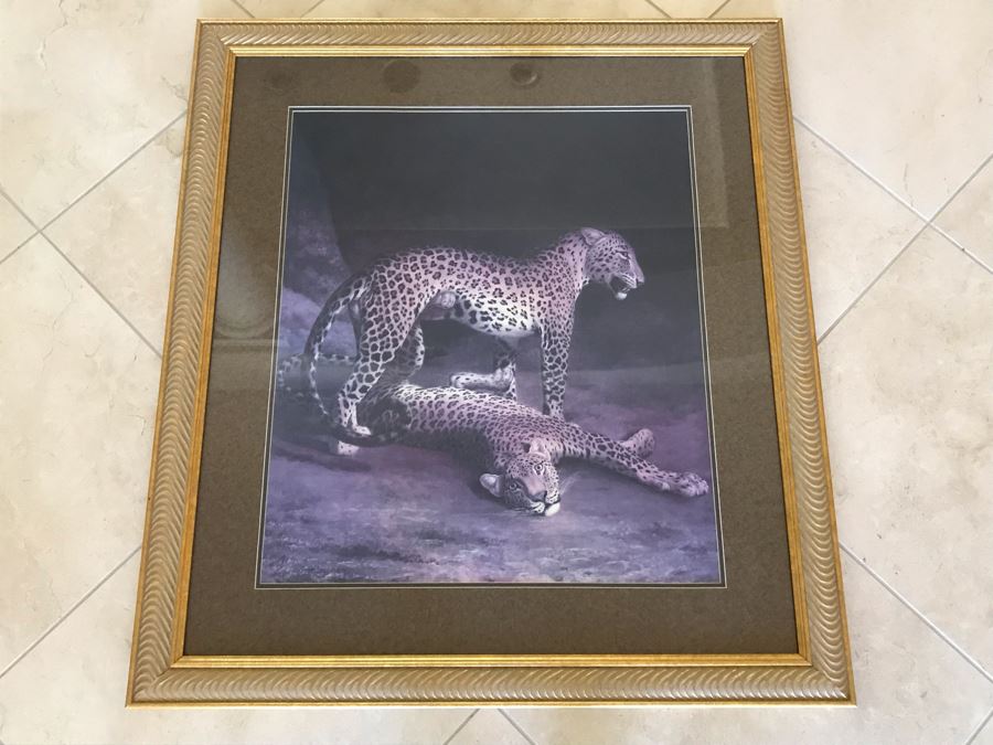 Gold Framed Leopard Print 39' X 36' [Photo 1]