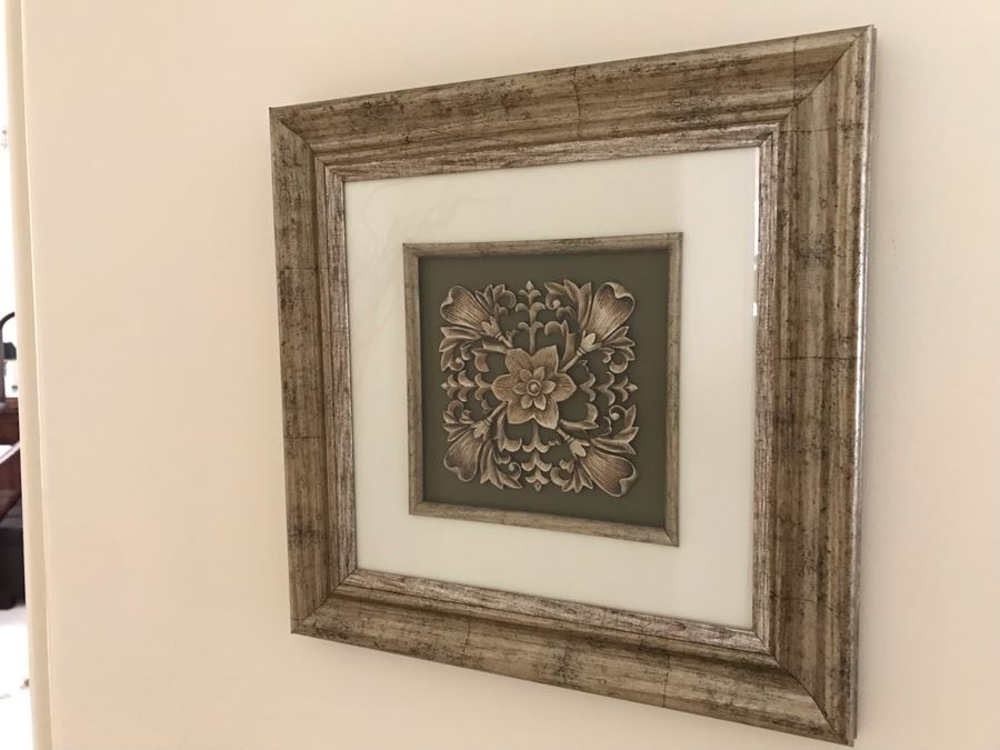 Set Of (3) Shadowbox Framed Silver Decorative Wall Decor [Photo 4]