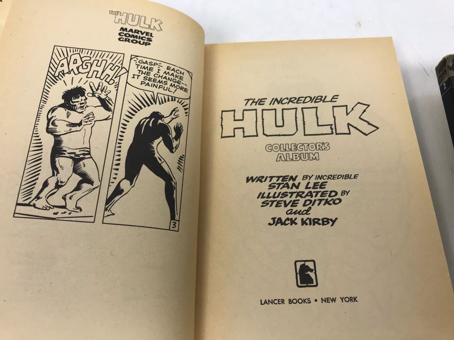 Set Of (3) Vintage Comic Paperback Books: No. 4 Batman Vs. The Penguin 1st Printing 1966, 1966 The Amazing Spider-Man Collector's Album And 1966 The Incredible Hulk Collector's Album [Photo 17]