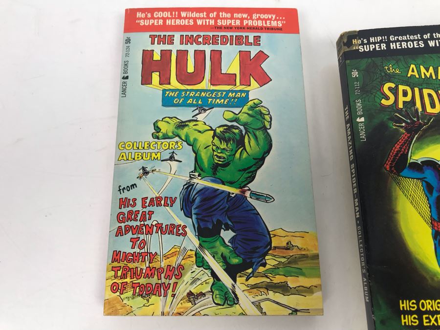 Set Of (3) Vintage Comic Paperback Books: No. 4 Batman Vs. The Penguin 1st Printing 1966, 1966 The Amazing Spider-Man Collector's Album And 1966 The Incredible Hulk Collector's Album [Photo 15]