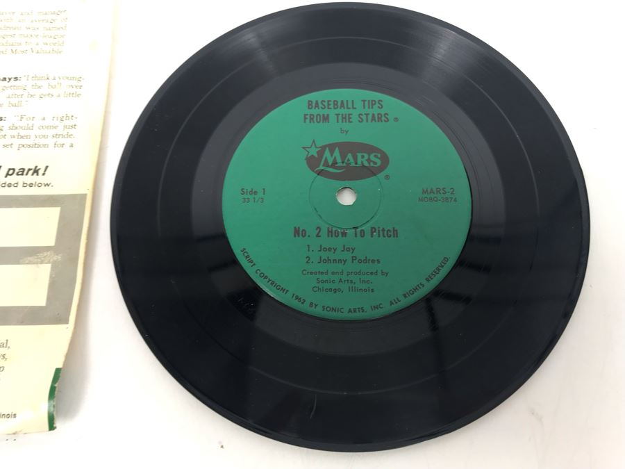 Vintage 1962 33 1/3RPM Vinyl Record Baseball Tips From The Stars No. 2 How To Pitch Mars Candy With Lou Boudreau [Photo 5]