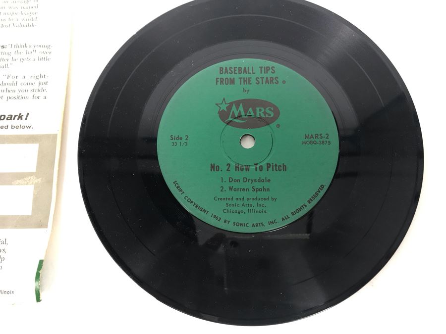 Vintage 1962 33 1/3RPM Vinyl Record Baseball Tips From The Stars No. 2 How To Pitch Mars Candy With Lou Boudreau [Photo 6]