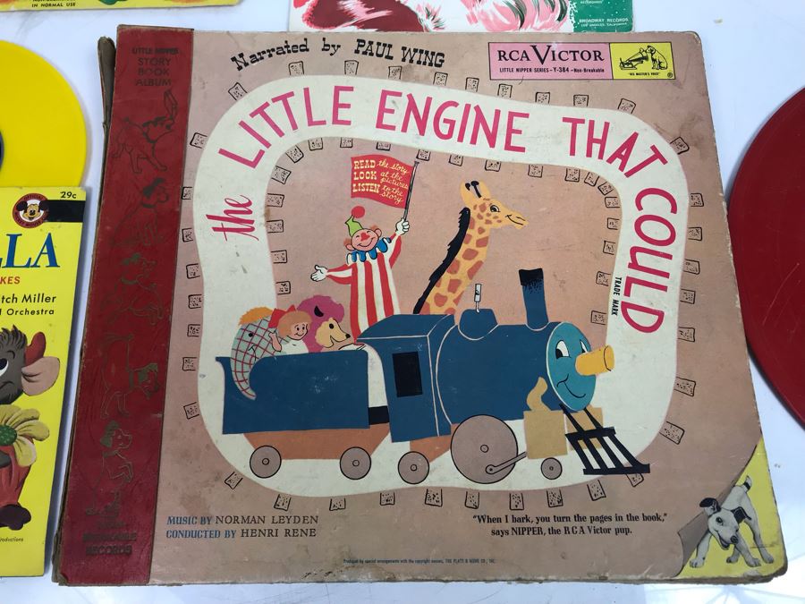 Collection Of Vintage Childrens Records: The Little Engine That Could, Walt Disney's Cinderella, Snow White And The Seven Dwarfs - See Photos [Photo 2]