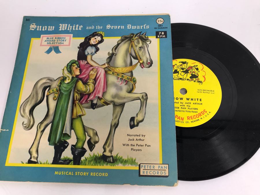 Collection Of Vintage Childrens Records: The Little Engine That Could, Walt Disney's Cinderella, Snow White And The Seven Dwarfs - See Photos [Photo 15]