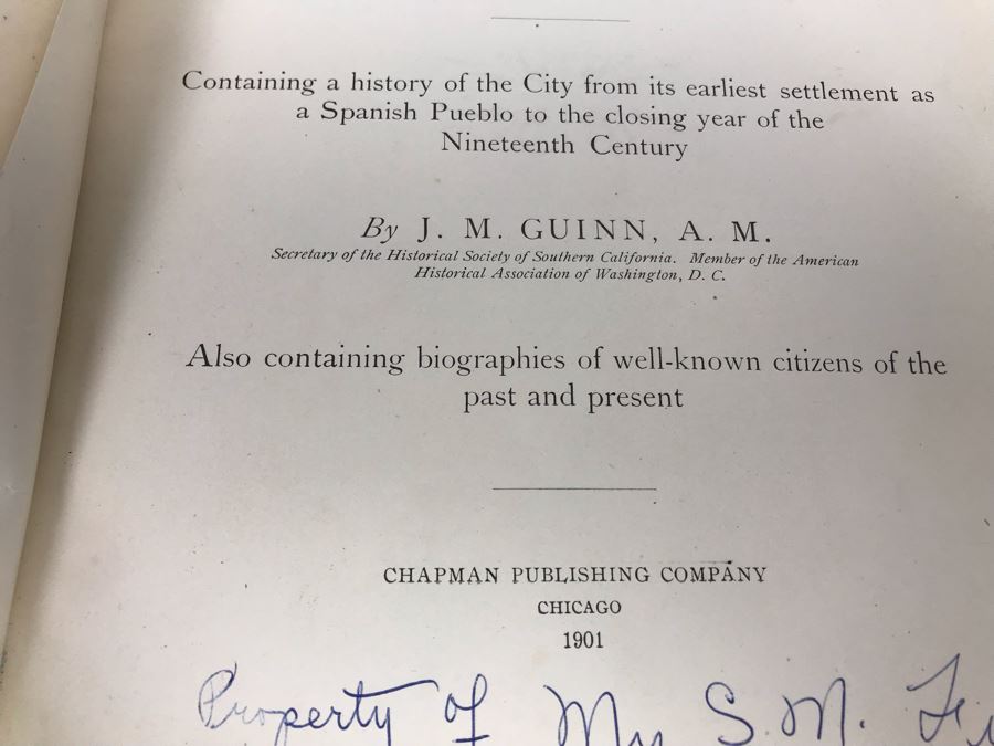 Antique 1901 Hardcover Book Historical And Biographical Record Of Los Angeles And Vicinity By J. M. Guinn Chapman Publishing Company [Photo 8]