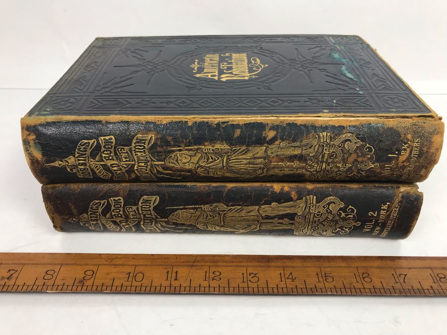 Antique 1859 2 Volume Hardcover Book Set: Pictorial Field Book Of The Revolution (War For Independence) By Benson J. Lossing New York: Harper Brothers, Franklin Square With Eleven Hundred Engravings [Photo 6]