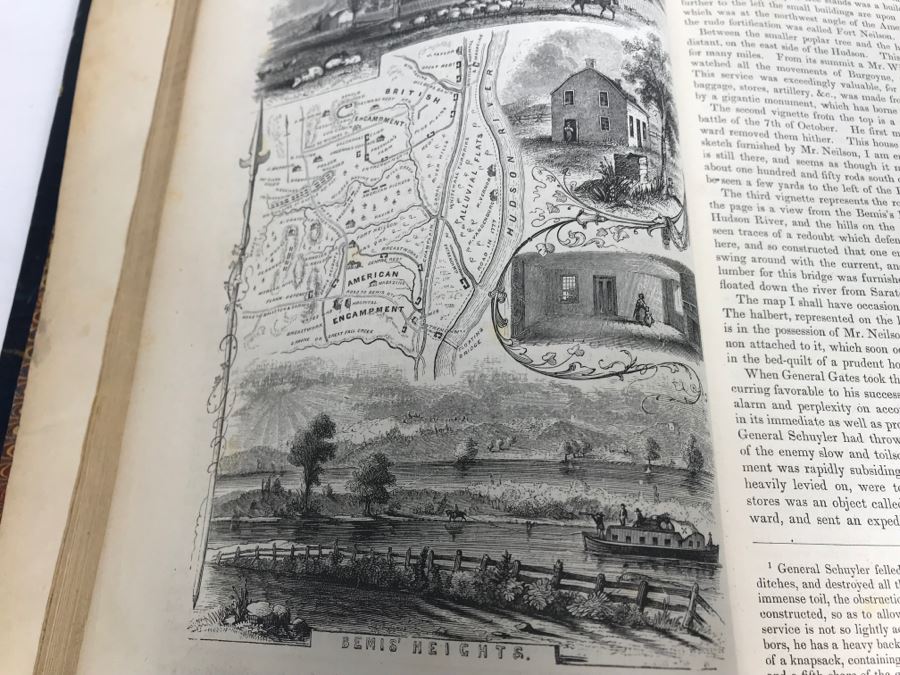 Antique 1859 2 Volume Hardcover Book Set: Pictorial Field Book Of The Revolution (War For Independence) By Benson J. Lossing New York: Harper Brothers, Franklin Square With Eleven Hundred Engravings [Photo 39]
