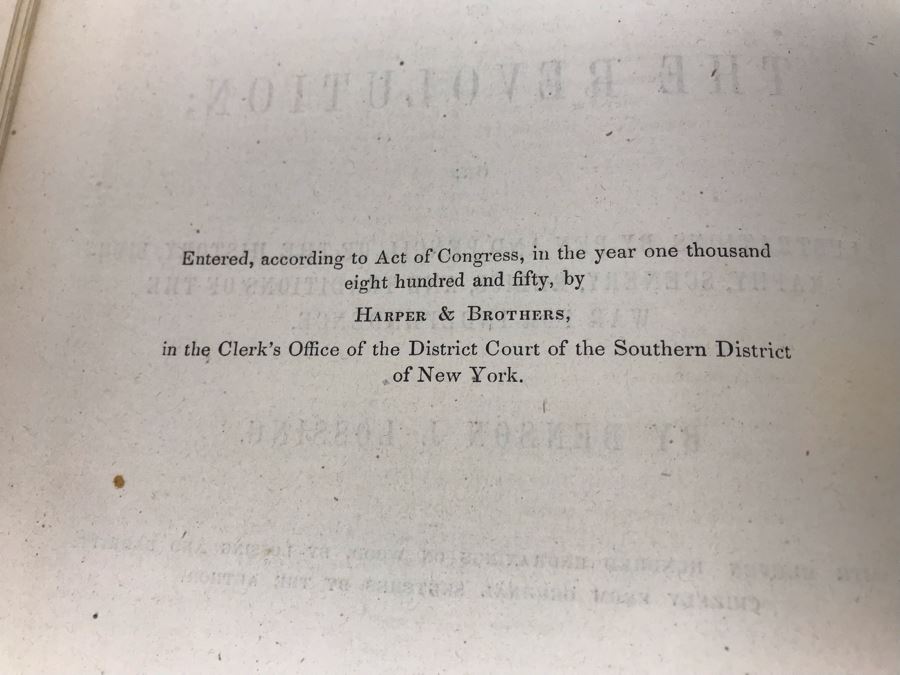 Antique 1859 2 Volume Hardcover Book Set: Pictorial Field Book Of The Revolution (War For Independence) By Benson J. Lossing New York: Harper Brothers, Franklin Square With Eleven Hundred Engravings [Photo 57]