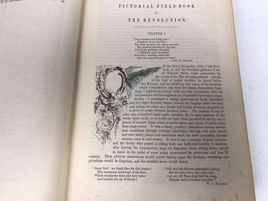 Antique 1859 2 Volume Hardcover Book Set: Pictorial Field Book Of The Revolution (War For Independence) By Benson J. Lossing New York: Harper Brothers, Franklin Square With Eleven Hundred Engravings [Photo 61]