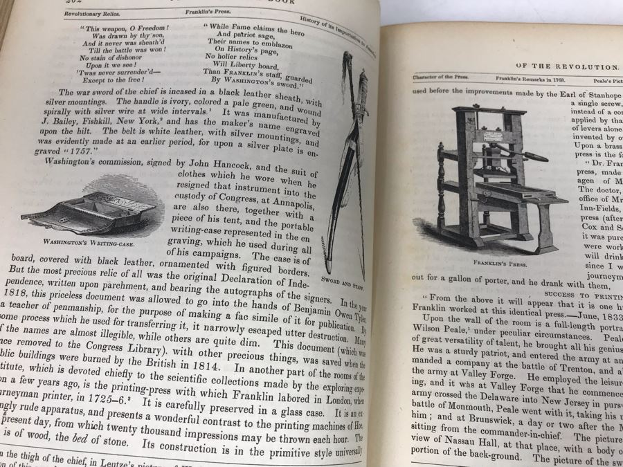 Antique 1859 2 Volume Hardcover Book Set: Pictorial Field Book Of The Revolution (War For Independence) By Benson J. Lossing New York: Harper Brothers, Franklin Square With Eleven Hundred Engravings [Photo 67]