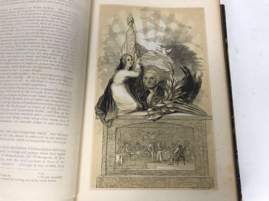 Antique 1859 2 Volume Hardcover Book Set: Pictorial Field Book Of The Revolution (War For Independence) By Benson J. Lossing New York: Harper Brothers, Franklin Square With Eleven Hundred Engravings [Photo 73]