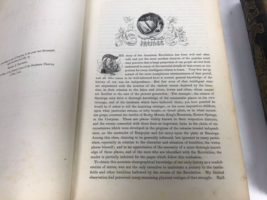 Antique 1859 2 Volume Hardcover Book Set: Pictorial Field Book Of The Revolution (War For Independence) By Benson J. Lossing New York: Harper Brothers, Franklin Square With Eleven Hundred Engravings [Photo 24]